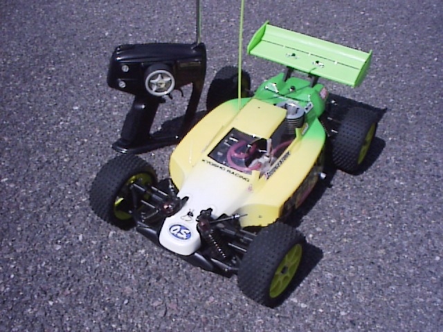 Kyosho Inferno DX Limited LHS Showing Acoms Technisport Stearwheel Radio Gear